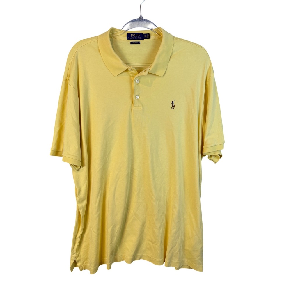 Polo Ralph Lauren Mens XXL Classic Fit Polo Shirt Lot 2 Yellow Blue Cotton Pony - Picture 7 of 13